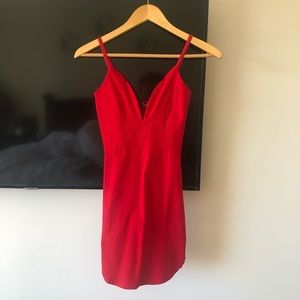 • FASHION NOVA RED CUT DRESS •